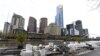 Parts of a decommissioned floating bar and restaurant are seen along the Yarra River as the city operates under lockdown, in Melbourne, Australia, Sept. 9, 2020. 