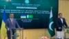 Ukrainian Foreign Minister Dmytro Kuleba and his Pakistan's counterpart Bilawal Bhutto Zardari address a joint press conference in Islamabad on July 20, 2023. 