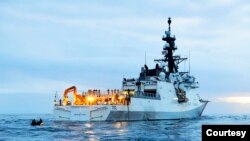 资料照片：美国海岸警卫队“斯特拉顿号”（USCGC Stratton）巡逻舰。