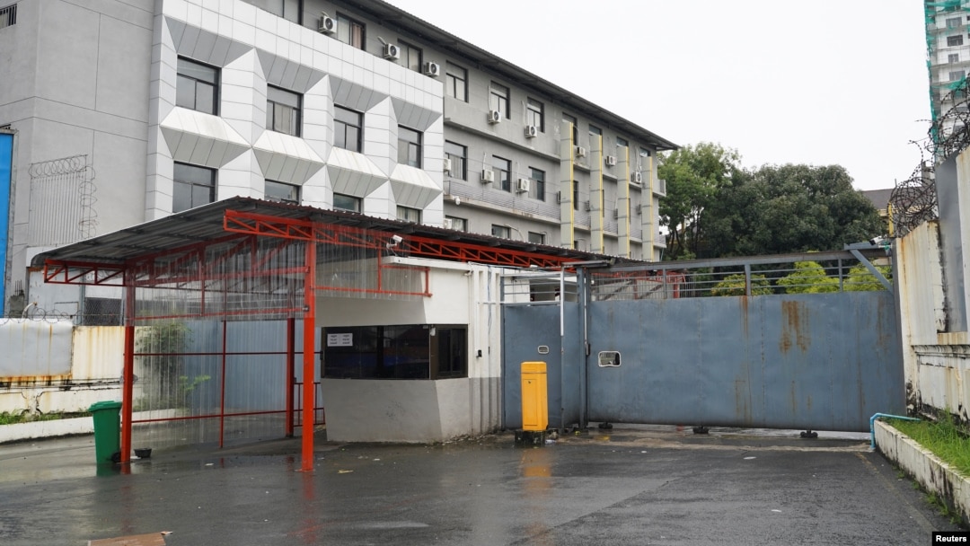 FILE - A view of a shuttered Great Wall Park compound where Cambodian authorities said they had recovered evidence of human trafficking, kidnapping and torture during raids on suspected cybercrime compounds in Sihanoukville, Sept. 21, 2022.