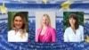 Ольга Дуб-Бюссеншютт (ліворуч) змагається на виборах Європейського парламенту в Німеччині, Марта Барандій (всередині) балотується в Бельгії, а Наталія Кудрик (праворуч) веде виборчу кампанію в Італії.