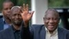 South African President Cyril Ramaphosa leaves an African National Congress (ANC) national executive committee meeting in Johannesburg, Dec. 5, 2022. 