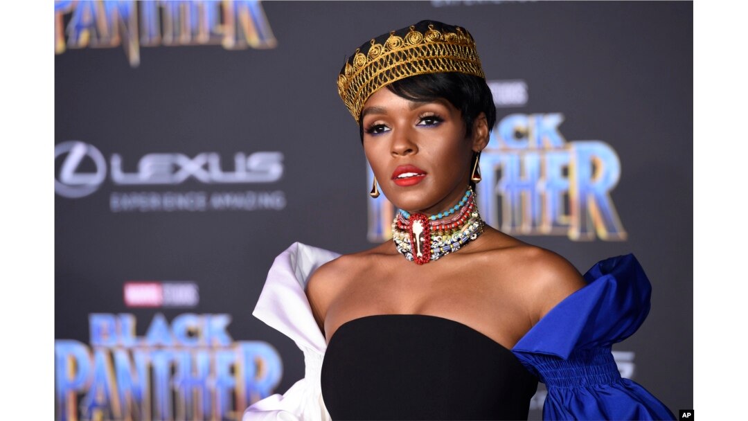 FILE - In this Jan. 29, 2018, file photo, musician/actress Janella Monae arrives at the premiere of the film "Black Panther," at The Dolby Theatre in Los Angeles.