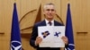 NATO Secretary-General Jens Stoltenberg attends a ceremony to mark Sweden's and Finland's application for membership in Brussels, Belgium, May 18, 2022. 