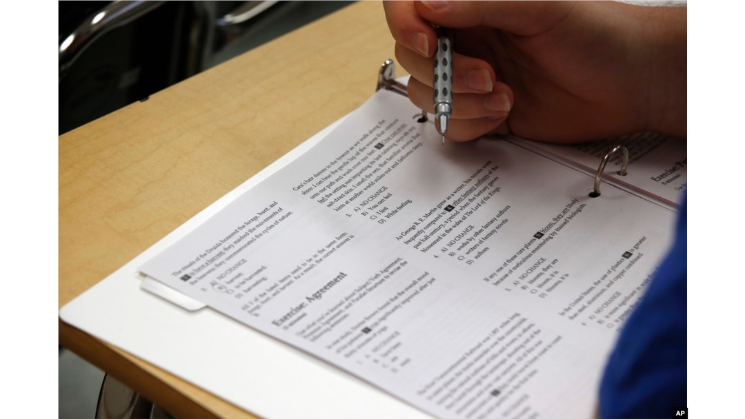 Standardized tests for college admissions are not being taken as often. However, when students do take the tests, their scores are falling. (AP Photo/Alex Brandon)