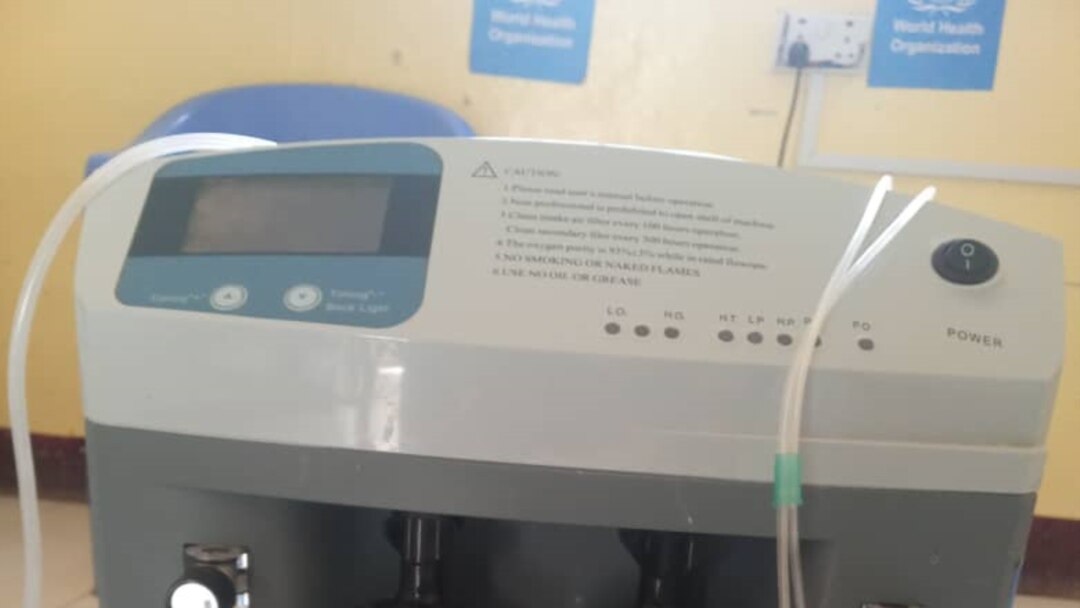 A photo of the oxygen concentrator which is used to provide oxygen to the patients at Hanaano hospital, in the central town of Dhusamareb, Somalia, Jan. 20, 2022.