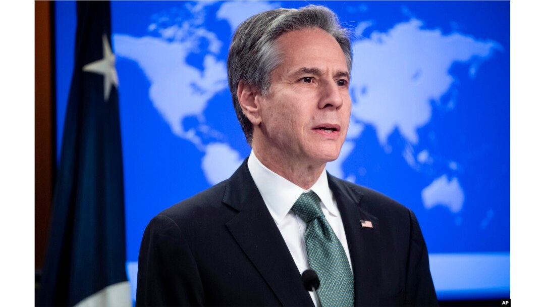 FILE - Secretary of State Antony Blinken speaks during a news conference on March 17, 2022, at the State Department in Washington.