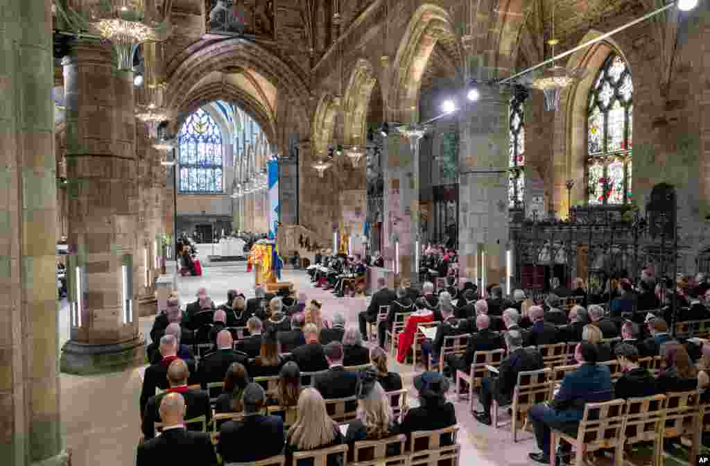General view of the Service of Prayer and Reflection for the Life of Queen Elizabeth II at St. Giles' Cathedral, Edinburgh, Sept. 12, 2022.