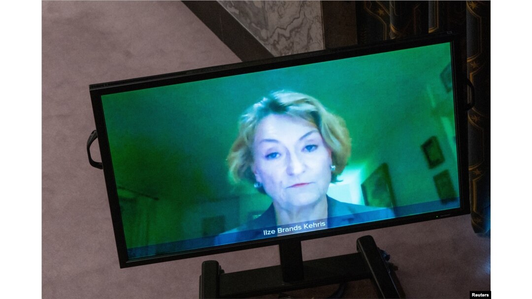 FILE - Assistant Secretary-General for Human Rights Ilze Brands Kehris virtually addresses the U.N. Security Council, at U.N. headquarters in New York, Sept. 7, 2022.
