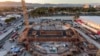 An aerial photo of the construction site of the $388 million Academy Museum of Motion Pictures scheduled to open in 2019. 