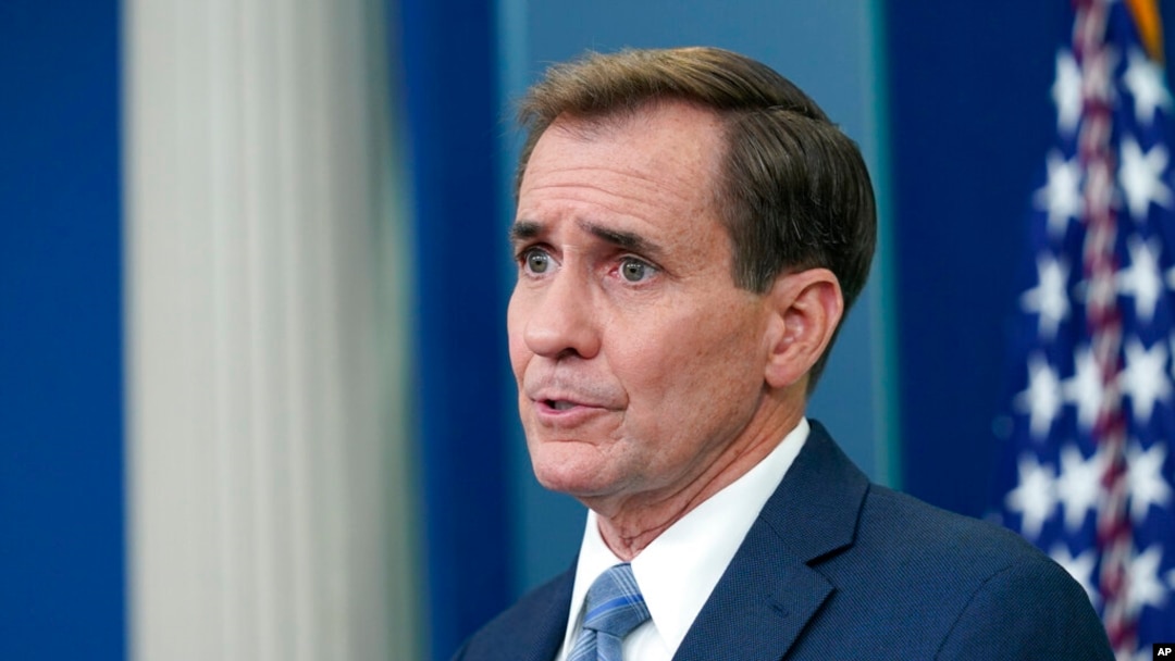 FILE - John Kirby, the National Security Council coordinator for strategic communications, speaks during a briefing at the White House in Washington, June 23, 2022. 