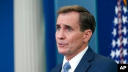 John Kirby, the National Security Council coordinator for strategic communications, speaks during a briefing at the White House in Washington, June 23, 2022. 
