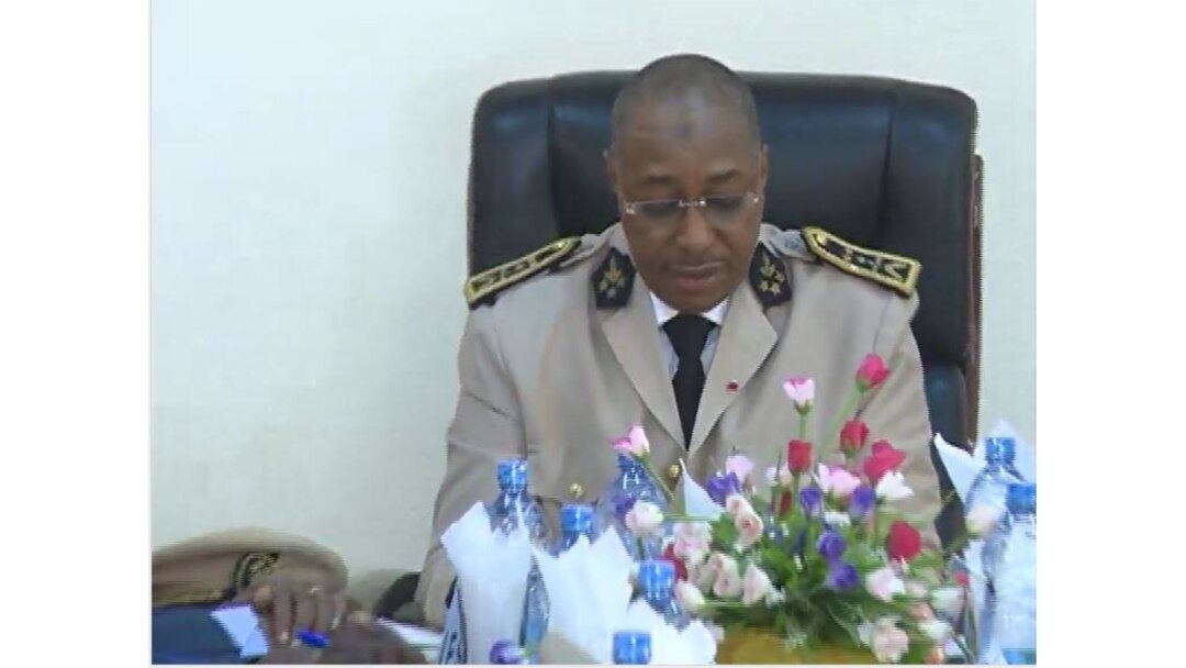 Midjiyawa Bakary, governor of Cameroon's far north region, presides over a security meeting in Maroua, Dec. 11, 2019. (Moki Edwin Kindzeka/VOA)