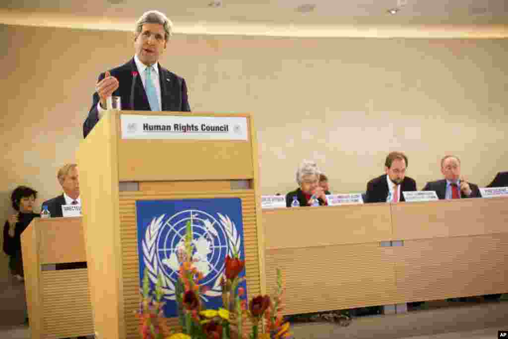 Amerika bosh diplomati Jon Kerri dushanba BMT Inson huquqlari kengashida so'zga chiqib, Isroilni himoya qilar ekan, bu davlatga adolat bilan yondashilmayapti, dedi. Jenevada chiqish qilgan Kerri nazarida BMTning bu organi huquqiy tahqirlashlarni muhokamaga olib chiqishi asosli. Lekin qator rezolyutsiyalarda Isroilni qayta-qayta ayblash qanchalik adolatli, deya so'raydi u.