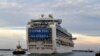 The cruise ship Ruby Princess departs from Port Kembla, some 80 kilometers south of Sydney, on April 23, 2020.