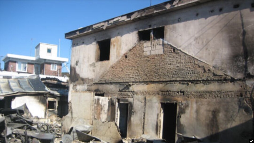 A bombed out house island of Yeonpyeong that was struck by North Korean artillery, 30 Nov 2010