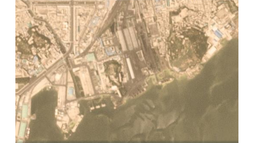 북한 남포의 석탄 항구를 촬영한 지난달 17일자 위성사진. 선박 3척이 정박한 모습이 보인다. 사진제공=Planet Labs.
