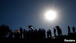 Members of the judicial commission of inquiry into shootings at Lonmin's Marikana mine, near Rustenburg, South Africa, Oct. 1, 2012.
