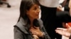 U.S. Ambassador to the United Nations Nikki Haley speaks before a Security Council vote on an Arab-backed resolution for protection of Palestinian civilians during a Security Council meeting at U.N. headquarters in New York, June 1, 2018. 