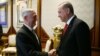 Turkish President Recep Tayyip Erdogan meets with U.S. Defense Secretary Jim Mattis at the Presidential Palace in Ankara, Aug. 23, 2017. 