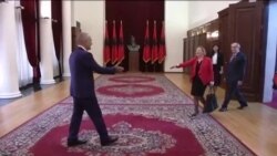 VOA Director Amanda Bennett in Tirana