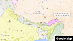 中国与印度的交接图