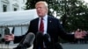 President Donald Trump speaks to reporters before leaving the White House in Washington, June 8, 2018, to attend the G-7 Summit in Charlevoix, Quebec, Canada. 