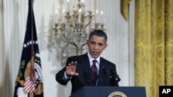 US President Barack Obama answers a question during a news conference at the White House, June 29, 2011 (file photo)