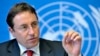FILE - German Achim Steiner, Executive Director of the UN Environment Program (UNEP), speaks during a press briefing in Geneva, Switzerland.