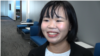 Student Elise Dang says her friends talk politics on Facebook and that most, like her, are liberal. (M. O'Sullivan/VOA)