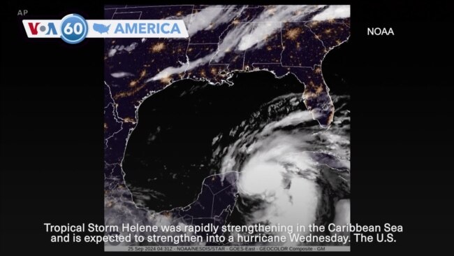 VOA60 America - Helene gains strength, reaches hurricane status