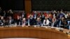 Members of the U.N. Security Council vote for cease-fire to Syrian bombing in eastern Ghouta, at U.N. headquarters in New York, Feb. 24, 2018. 
