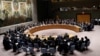 Members of the Security Council gather for a meeting at the United Nations in New York, Jan. 19, 2018.