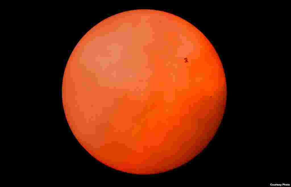 William C. Workinger III took this amazing photo of the International Space Station commanded by U.S. astronaut Peggy A. Whitson transiting the sun in McLean, Virginia, June 30, 2017.