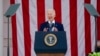 TT Joe Biden trong một sự kiện chính trị tại Washington. Ông vừa tuyên bố thắng lợi với Tuần lễ Hạ tầng Cơ sở, một khẩu hiệu cựu Tổng thống Donald Trump đã cổ động từ bốn năm trước.