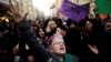 Anti-government demonstrators march during a protest in the Kadikoy district of Istanbul, Turkey, April 18, 2017. 
