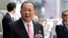 North Korea's Foreign Minister Ri Yong Ho speaks outside the U.N. Plaza Hotel, in New York, Sept. 25, 2017. 