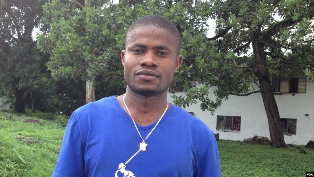 Ebola survivor Yusuf Kabba is pictured outside his residence in Freetown, Sierra Leone, August, 7, 2015. (Credit: Nina deVries/VOA News)