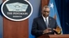 FILE - U.S. Secretary of Defense Lloyd Austin speaks during a media briefing at the Pentagon, Nov. 17, 2021, in Arlington, Virginia.