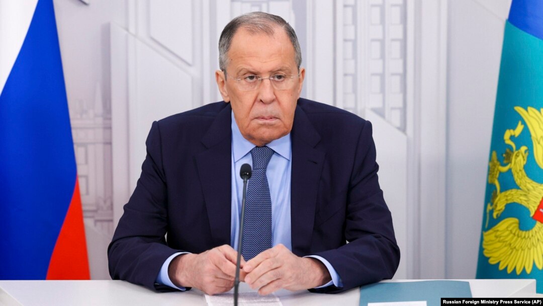 FILE - Russian Foreign Minister Sergey Lavrov speaks during his interview with Russian and foreign journalists in Moscow, Russia, Dec. 26, 2024.