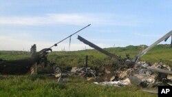 Ozarbayjonga qarashli urib tushirilgan harbiy vertolyot