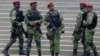 Kenyan paramilitary units take their positions during the Africa Union Peace and Security Council Summit on Terrorism, at the Kenyatta International Convention Centre, in Nairobi, Sept. 2, 2014.