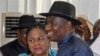 President Goodluck Jonathan and Dame Patience Jonathan wait for him to collect a certificate of return as the next President, April 2011.