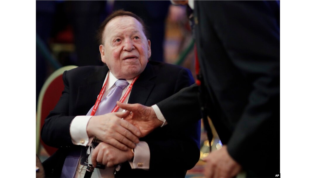 Chairman and Chief Executive Officer of the Las Vegas Sands Corporation, Sheldon Adelson, attends the Republican Jewish Coalition annual leadership meeting, Feb. 24, 2017, in Las Vegas.