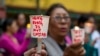 印度达兰萨拉的流亡藏人举行支持香港的集会。(2019年8月19日)