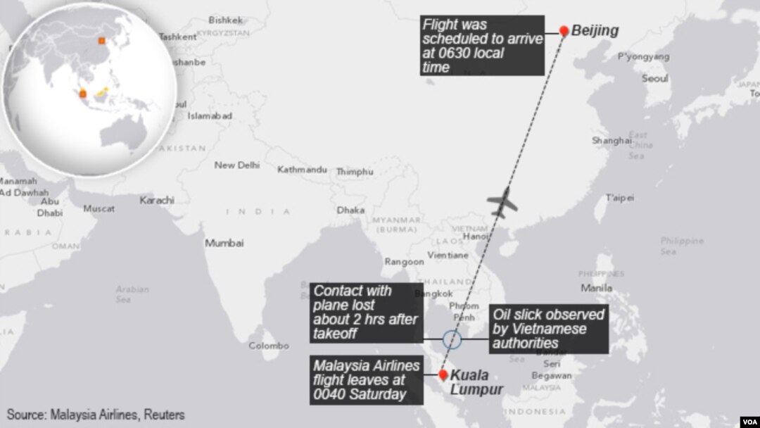 Missing Malaysia Airlines plane