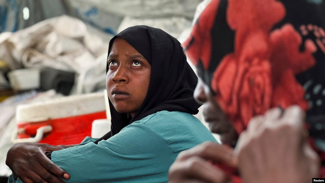 FILE - Families displaced by RSF advances in Sudan's Gezira and Sennar states shelter in Kassala state, Sudan, July 10, 2024. Sudanese officials said on Jan. 11, 2025, that RSF rebels have been pushed out of Wad Medani, the capital of Gezira.
