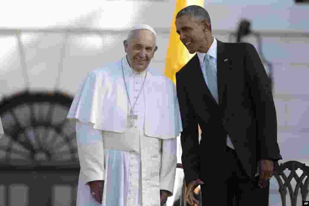 AQSh Prezident Barak Obama va Rim Papasi Fransisk, Oq uy, Vashington, 23-sentabr, 2015-yil