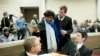 Makaziwe Mandela, daughter of former South African President Nelson Mandela, talks to her lawyers during the final court hearing concerning the removal of the remains of the former leader's children in the High Court of Mthatha in the Eastern Cape of Sout