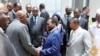 Mali's interim leader Dioncounda Traore and other members of the new government. 
